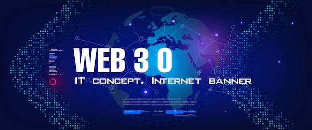 Vektor web 30 internet neue generation unique internet network 30 weltweites kommunikationsportal der zukunft world wide web kettenverbindungen mittels internetverbindungen internetnetzwerk