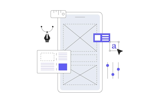 Web and app design concept User Interface UI and User Experience UX content organization Designer