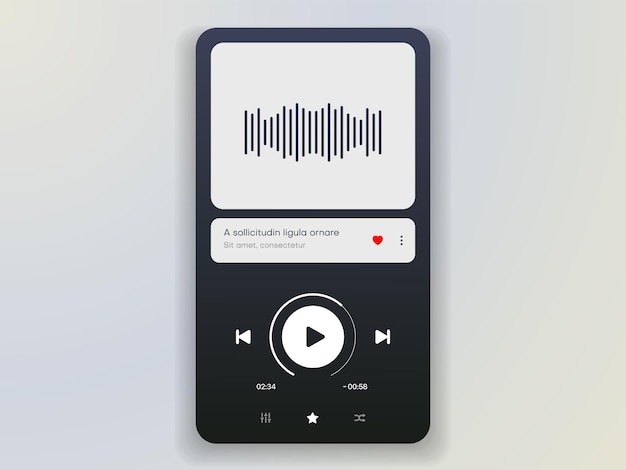 Web-Anwendung-Schnittstelle für Musik-Player-Anwendung für mobile App-Geschäftswebsite