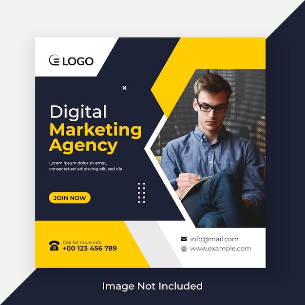 Web-Banner für digitales Marketing und Social-Media-Beitragsvorlage für Unternehmen Premium-Vektor