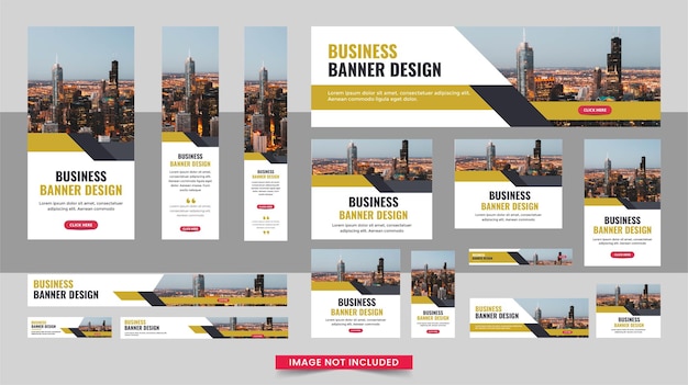 Vektor web-banner-layout-set oder business-web-banner-vorlagenpaket