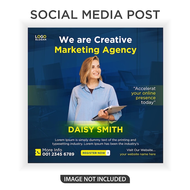 Web-banner-social-media-beitrag einer kreativen marketingagentur