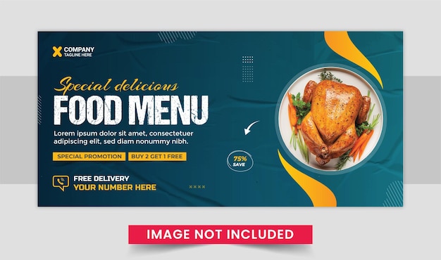 Web-banner-template-design für fast-food-geschäftsförderung