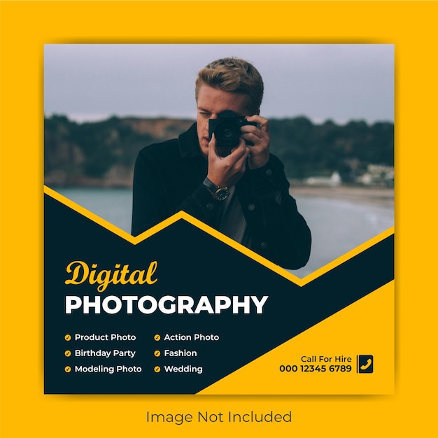 Web-Banner-Vorlage für Fotografie-Social-Media-Werbung