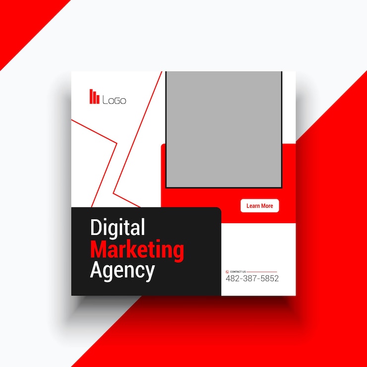 Vektor web-banner-vorlage für social-media-instagram-posts einer agentur für digitales marketing