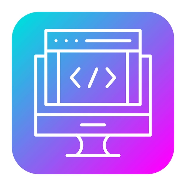 Web-Coding-Vektor-Symbol kann für Web-Hosting-Ikonen verwendet werden