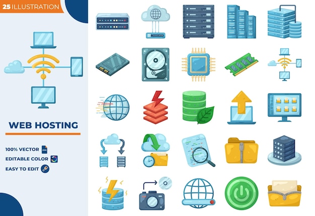 web hosting server network database domain icon cyberspace computing website firewall net