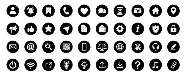 Web-Icon-Satz Heimstandort Anruf an E-Mail-Adresse Globus-Chat-Nachricht Post Telefon-Information Unterstützung Suche Website-Icon Kontakt- und Web-Ikonen-Satz Website-Satz Icon-Vektor
