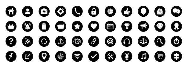 Web-Icon-Set Home-E-Mail-Adresse Globus-Chat-Nachricht-Mail-Telefon-Information-Unterstützung Suche Website-Icon Kontakt- und Web-Ikonen-Set Website-Icons-Vektor