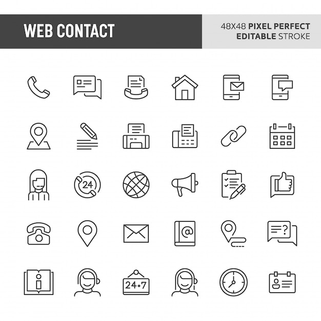 Vektor web-kontakt-icon-set