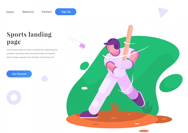 Web Landing Page Baseball spielen