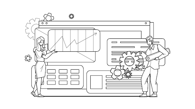 Web-optimierungs-entwickler-berufsvektor