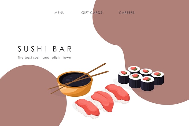 Vektor web-sushi-bar-design