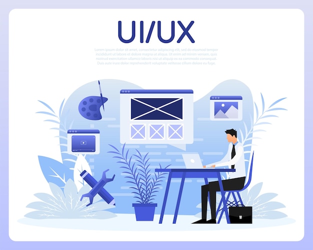 Web uiux design webentwicklung digitale industrie vektorillustration