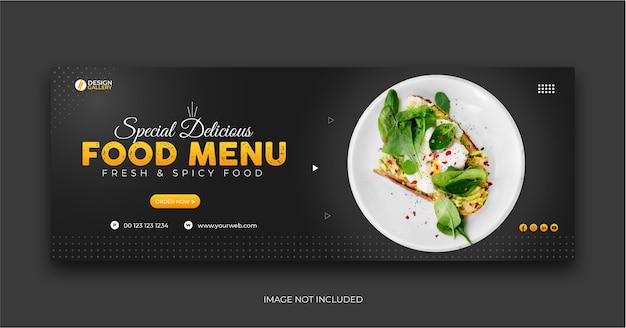 Web und Social Media Fast Food Restaurant Menü Cover Banner Vorlage