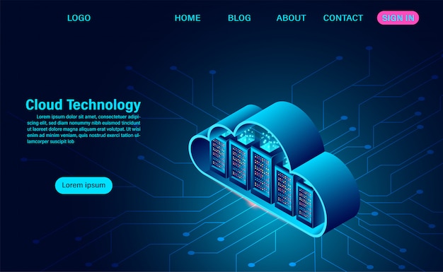 Web-Vorlage für Online-Computertechnologie