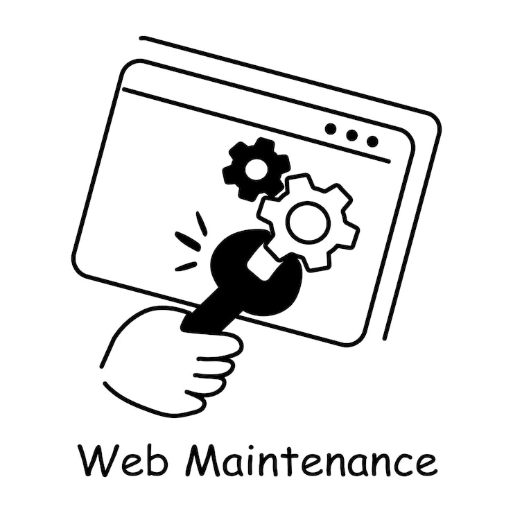 Vektor web-wartungssymbol im handgezeichneten stil