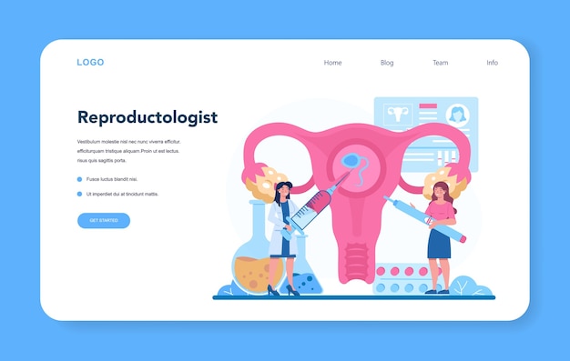 Webbanner oder landingpage für reproduktologen und reproduktive gesundheit