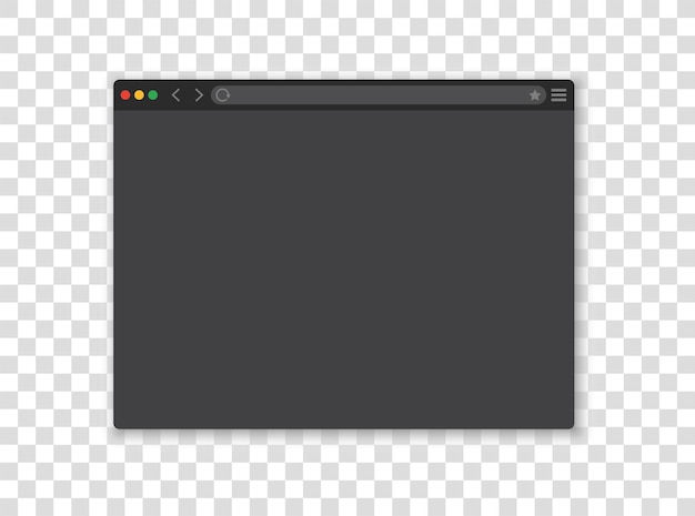 Webbrowser-fenster-mockup-set schwarzer lebenslauf transparenter hintergrund desktop-vorlage des browsers