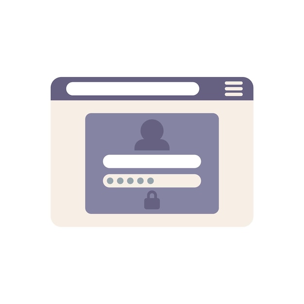 Webbrowser-Symbol flacher Vektor Fenster Internet Computerschnittstelle isoliert