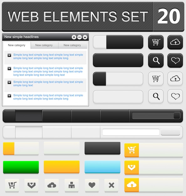 Webdesign-Elemente festgelegt