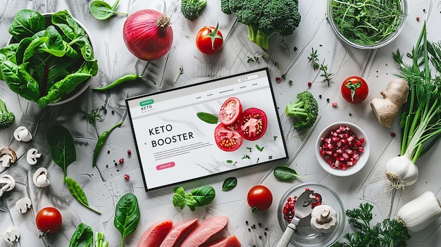 Webdesign-hintergrund landing-seite gewichtsverlust keto booster