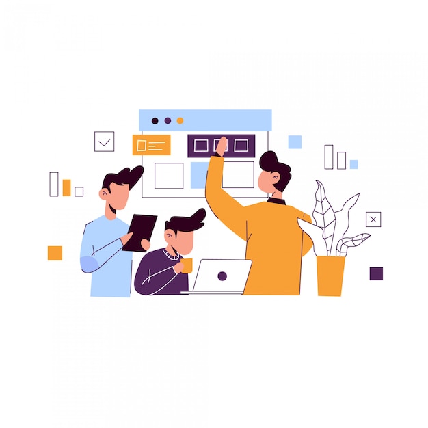 Webentwicklungskonzeptillustration für Zielseite
