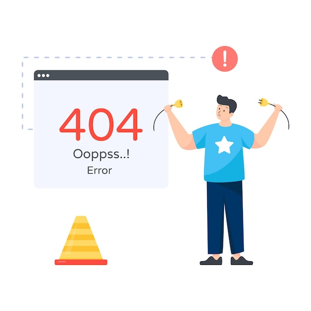 Vektor webfehler flachbild editierbares vektordesign