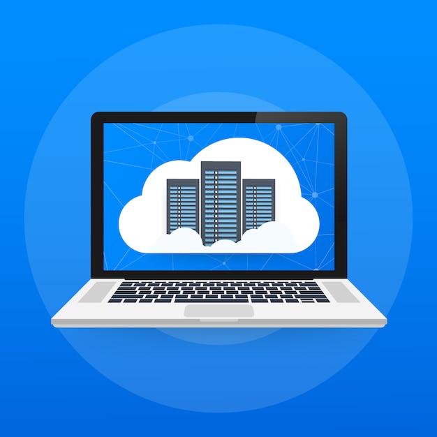 Webhosting-konzept mit cloud-computing-design.