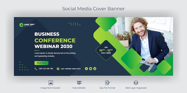 Webinar-business-konferenz social media facebook-cover-banner-vorlage