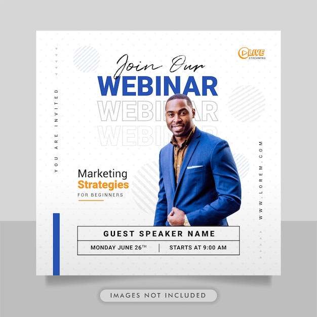 Webinar für digitales Marketing und Social-Media-Beitragsvorlage für Geschäftskonferenzen