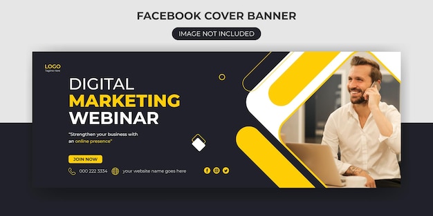 Vektor webinar zum digitalen marketing cover für soziale medien facebook-cover-web-banner-vorlage