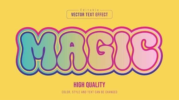 WebMagic Bubble Text-Effekt bearbeitbares farbenfrohes Vektortypographie-Design