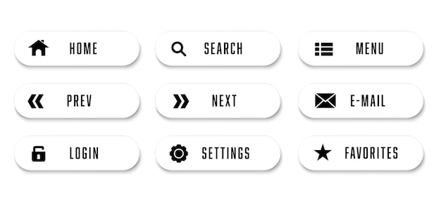 Webseiten-Buttonsatz von Elementen