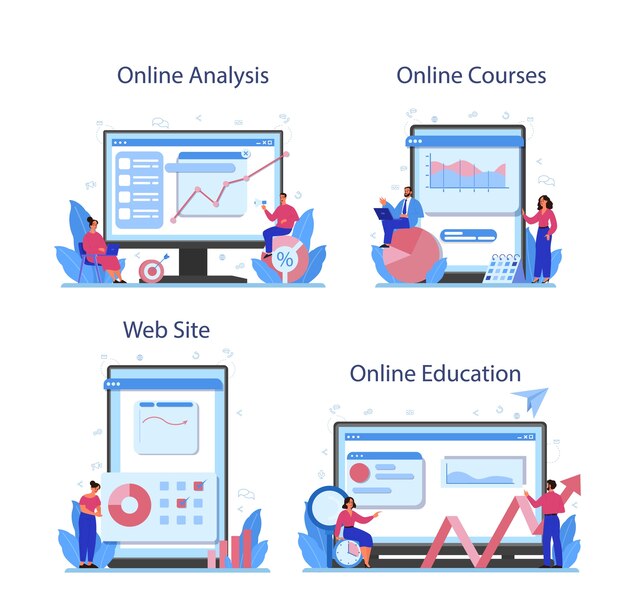 Website-Analyst Online-Service oder Plattform-Set