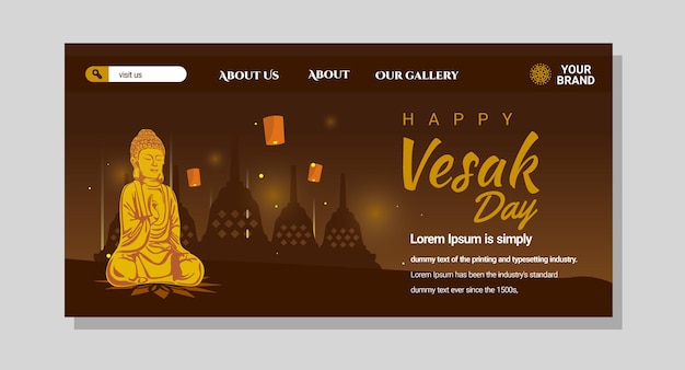 Website-Banner begrüßt den Vesak-Tag