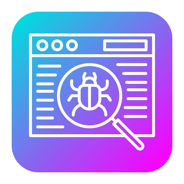 Website-Bug-Vektor-Symbol kann für Codierung und Entwicklung Iconset verwendet werden
