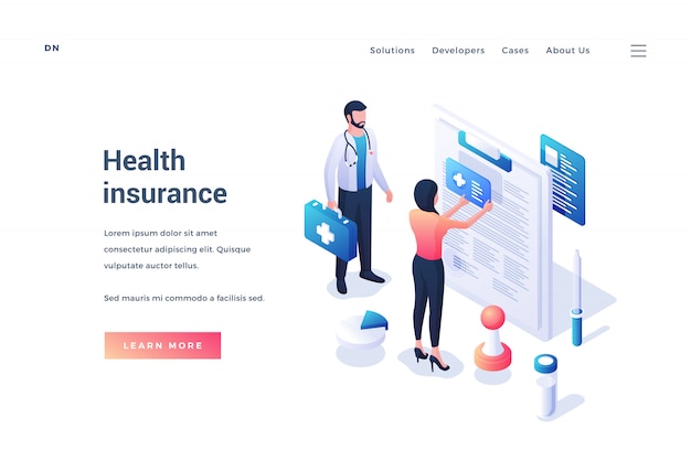 Website des zeitgenössischen Online-Dienstes der Krankenversicherung