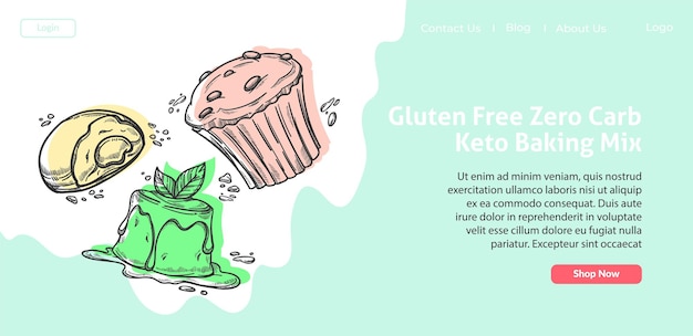 Website für glutenfreie zero-carb-keto-backmischungen