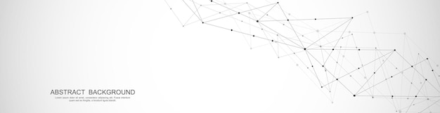 Website-Header oder Banner-Design mit abstraktem polygonalem Hintergrund und verbindenden Punkten und Linien