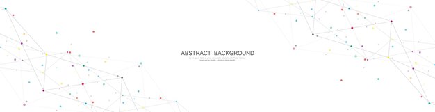 Website-Header oder Banner-Design mit abstraktem polygonalem Hintergrund und verbindenden Punkten und Linien