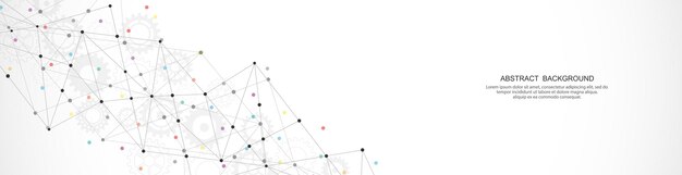 Website-Header oder Banner-Design mit abstraktem polygonalem Hintergrund und verbindenden Punkten und Linien