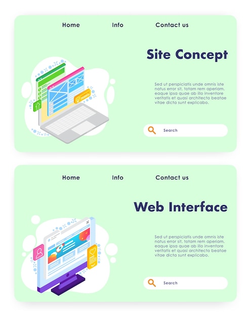Website-Konzept-Vektor-Website-Landing-Seiten-Vorlagen-Satz