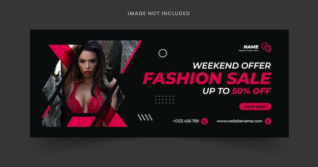 Weekend fashion sale web-banner-vorlagen-design