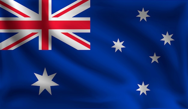 Vektor wehende australische flagge, die flagge von australien