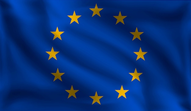 Wehende europäische flagge, die flagge europas