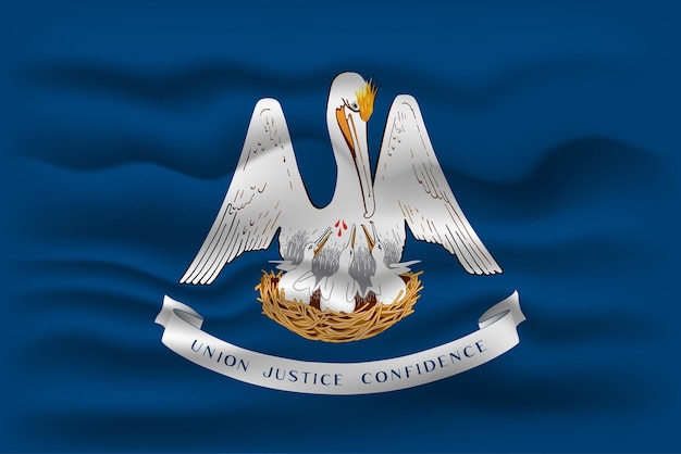 Wehende flagge der louisiana state vector illustration