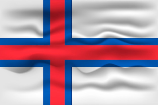 Wehende flagge des landes färöer vektorillustration