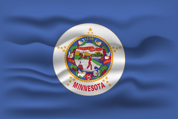 Vektor wehende flagge des staates minnesota vector illustration