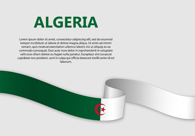 Wehende flagge von algerien banner